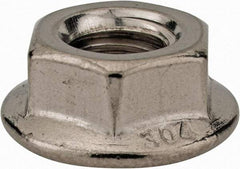 Monroe Engineering Products - 5/16-18 304 Steel Hex Flange Lock Nut - 1/2" Width Across Flats, 5/16" High - Eagle Tool & Supply