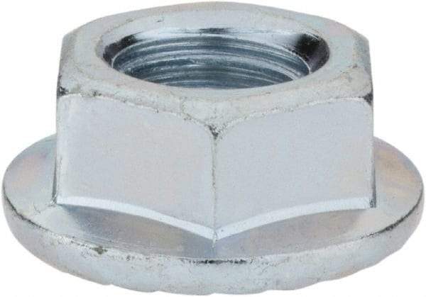 Monroe Engineering Products - 1/2-13 Grade 8 Steel Hex Flange Lock Nut - 3/4" Width Across Flats, 1/2" High, Zinc-Plated Finish - Eagle Tool & Supply