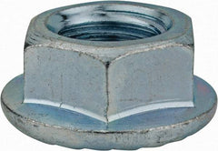 Monroe Engineering Products - 3/4-10 Grade 8 Steel Hex Flange Lock Nut - 1-1/8" Width Across Flats, 3/4" High, Zinc-Plated Finish - Eagle Tool & Supply