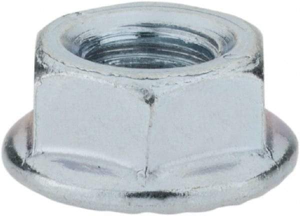 Monroe Engineering Products - M6x1.00 Grade 8 Steel Hex Flange Lock Nut - 6mm High, Zinc-Plated Finish - Eagle Tool & Supply