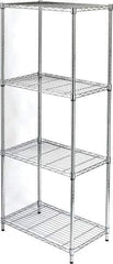 Quantum Storage - 4 Shelf Wire Shelving Unit - 30" Wide x 18" Deep x 72" High, - Eagle Tool & Supply