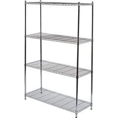 Quantum Storage - 4 Shelf Wire Shelving Unit - 48" Wide x 18" Deep x 72" High, - Eagle Tool & Supply
