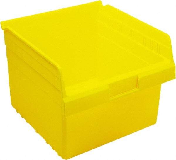 Quantum Storage - 11-5/8" Deep, Yellow Polypropylene Hopper Shelf Bin - 8" High x 11-1/8" Wide x 11-5/8" Long - Eagle Tool & Supply