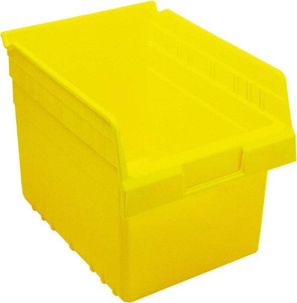 Quantum Storage - 11-5/8" Deep, Yellow Polypropylene Hopper Shelf Bin - 8" High x 8-3/8" Wide x 11-5/8" Long - Eagle Tool & Supply