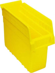 Quantum Storage - 11-5/8" Deep, Yellow Polypropylene Hopper Shelf Bin - 8" High x 4-3/8" Wide x 11-5/8" Long - Eagle Tool & Supply