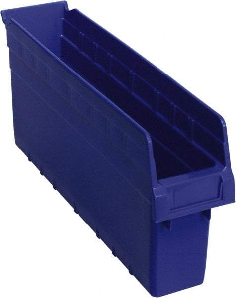 Quantum Storage - 17-7/8" Deep, Blue Polypropylene Hopper Shelf Bin - 8" High x 4-3/8" Wide x 17-7/8" Long - Eagle Tool & Supply