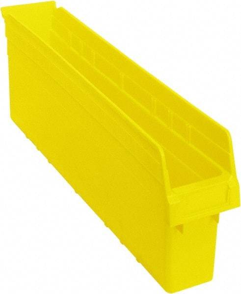 Quantum Storage - 23-5/8" Deep, Yellow Polypropylene Hopper Shelf Bin - 8" High x 4-3/8" Wide x 23-5/8" Long - Eagle Tool & Supply