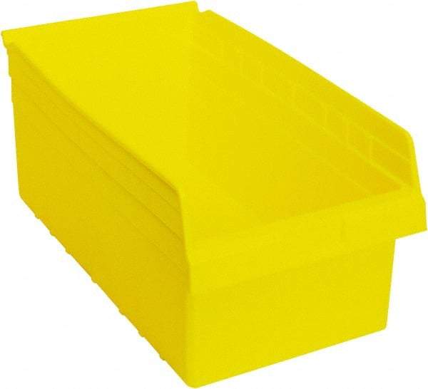 Quantum Storage - 17-7/8" Deep, Yellow Polypropylene Hopper Shelf Bin - 8" High x 11-1/8" Wide x 17-7/8" Long - Eagle Tool & Supply