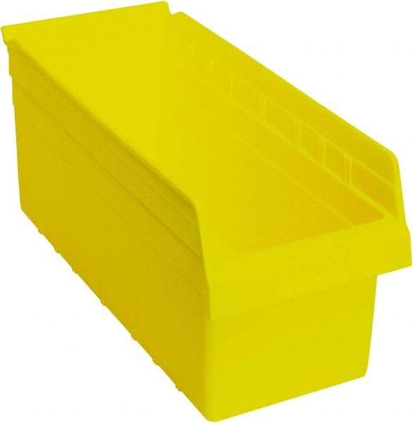 Quantum Storage - 17-7/8" Deep, Yellow Polypropylene Hopper Shelf Bin - 8" High x 8-3/8" Wide x 17-7/8" Long - Eagle Tool & Supply