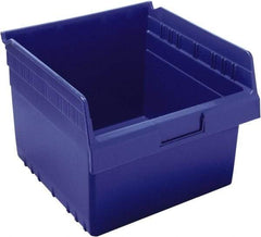 Quantum Storage - 11-5/8" Deep, Blue Polypropylene Hopper Shelf Bin - 8" High x 11-1/8" Wide x 11-5/8" Long - Eagle Tool & Supply