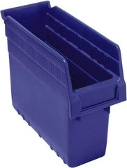 Quantum Storage - 11-5/8" Deep, Blue Polypropylene Hopper Shelf Bin - 8" High x 4-3/8" Wide x 11-5/8" Long - Eagle Tool & Supply