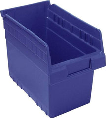 Quantum Storage - 11-5/8" Deep, Blue Polypropylene Hopper Shelf Bin - 8" High x 6-5/8" Wide x 11-5/8" Long - Eagle Tool & Supply