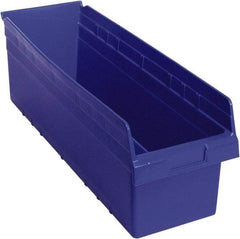 Quantum Storage - 23-5/8" Deep, Blue Polypropylene Hopper Shelf Bin - 8" High x 8-3/8" Wide x 23-5/8" Long - Eagle Tool & Supply