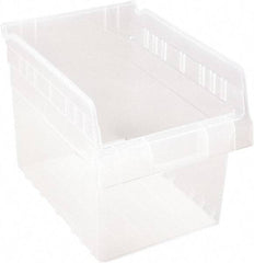 Quantum Storage - 11-5/8" Deep, Clear Polypropylene Hopper Shelf Bin - 8" High x 8-3/8" Wide x 11-5/8" Long - Eagle Tool & Supply