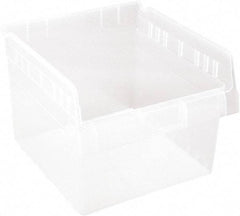 Quantum Storage - 11-5/8" Deep, Clear Polypropylene Hopper Shelf Bin - 8" High x 11-1/8" Wide x 11-5/8" Long - Eagle Tool & Supply