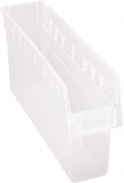 Quantum Storage - 17-7/8" Deep, Clear Polypropylene Hopper Shelf Bin - 8" High x 4-3/8" Wide x 17-7/8" Long - Eagle Tool & Supply