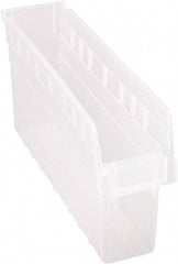 Quantum Storage - 17-7/8" Deep, Clear Polypropylene Hopper Shelf Bin - 8" High x 4-3/8" Wide x 17-7/8" Long - Eagle Tool & Supply