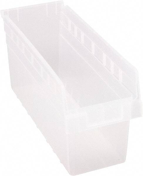 Quantum Storage - 17-7/8" Deep, Clear Polypropylene Hopper Shelf Bin - 8" High x 6-5/8" Wide x 17-7/8" Long - Eagle Tool & Supply