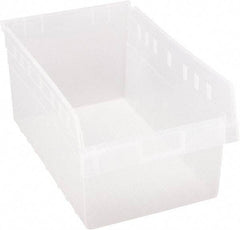 Quantum Storage - 17-7/8" Deep, Clear Polypropylene Hopper Shelf Bin - 8" High x 11-1/8" Wide x 17-7/8" Long - Eagle Tool & Supply