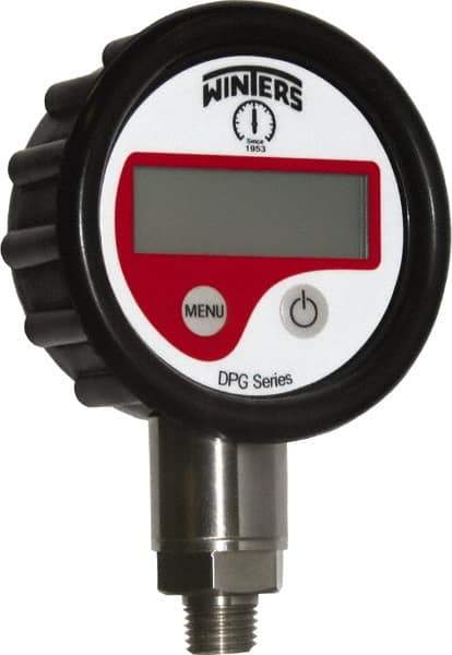 Winters - 2-1/2" Dial, 1/4 Thread, 30-0-15 Scale Range, Pressure Gauge - Lower Connection Mount, Accurate to 0.01% of Scale - Eagle Tool & Supply