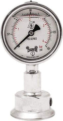 Winters - 2-1/2" Dial, 1-1/2 Thread, 0-60 Scale Range, Pressure Gauge - Lower Connection Mount, Accurate to 1.5% of Scale - Eagle Tool & Supply