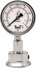 Winters - 2-1/2" Dial, 1-1/2 Thread, 0-160 Scale Range, Pressure Gauge - Lower Connection Mount, Accurate to 1.5% of Scale - Eagle Tool & Supply