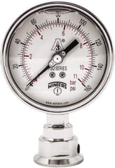 Winters - 4" Dial, 1-1/2 Thread, 0-160 Scale Range, Pressure Gauge - Lower Connection Mount, Accurate to 0.01% of Scale - Eagle Tool & Supply