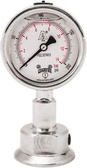 Winters - 2-1/2" Dial, 1-1/2 Thread, 0-200 Scale Range, Pressure Gauge - Lower Connection Mount, Accurate to 1.5% of Scale - Eagle Tool & Supply