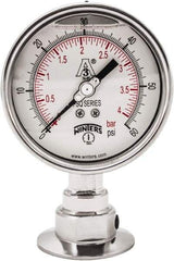 Winters - 4" Dial, 2 Thread, 0-60 Scale Range, Pressure Gauge - Lower Connection Mount, Accurate to 0.01% of Scale - Eagle Tool & Supply