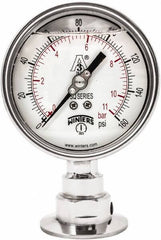 Winters - 4" Dial, 2 Thread, 0-160 Scale Range, Pressure Gauge - Lower Connection Mount, Accurate to 0.01% of Scale - Eagle Tool & Supply