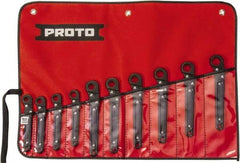 Proto - 10 Piece, 10mm to 19mm, 12 Point Ratcheting Flare Nut Set - Metric Measurement Standard, Black Oxide Finish - Eagle Tool & Supply