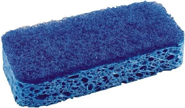 SOS - 4-1/2" Long x 2-1/2" Wide x 0.09" Thick Scouring Sponge - Heavy-Duty, Dark Blue/Light Blue - Eagle Tool & Supply