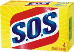 SOS - Steel Wool Scouring Soap Pad - Heavy-Duty, Blue/Gray - Eagle Tool & Supply