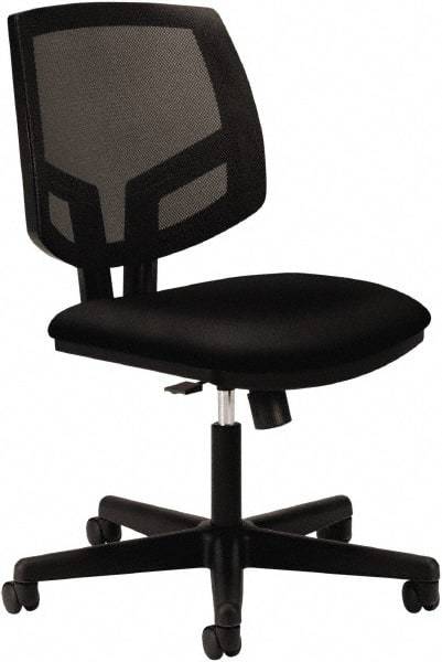 Hon - 38-1/2" High Task Chair with Synchro-Tilt - 24" Wide x 25" Deep, 100% Polyester Seat, Black - Eagle Tool & Supply