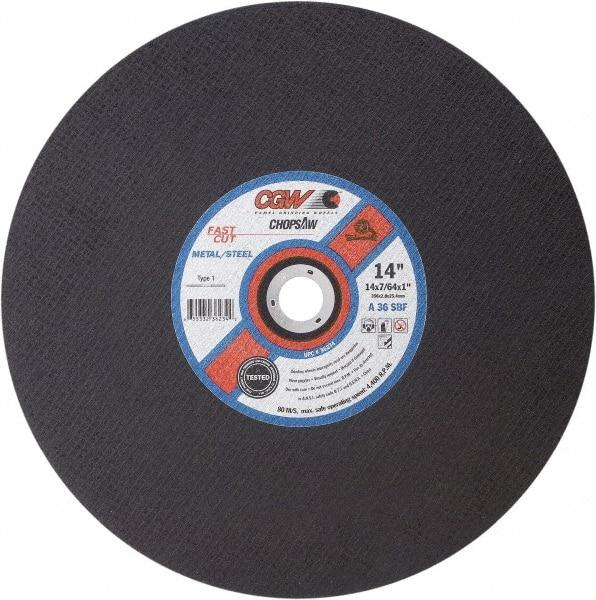 Camel Grinding Wheels - 14" 30 Grit Aluminum Oxide Cutoff Wheel - 3/32" Thick, 1" Arbor, 4,400 Max RPM - Eagle Tool & Supply