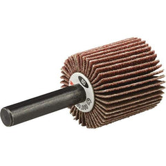 3M - 1-1/2" Diam x 1" Face Width, Fine Aluminum Oxide Coated Mounted Flap Wheel - Mandrel Mount, 120 Grit - Eagle Tool & Supply