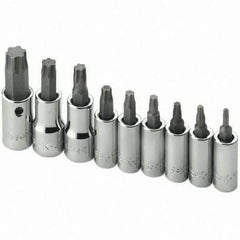 SK - 9 Piece 1/4 & 3/8" Drive Torx Bit Socket Set - Eagle Tool & Supply