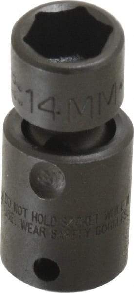 Proto - 3/8" Drive 14mm Standard Universal Impact Socket - 6 Points, 2" OAL - Eagle Tool & Supply