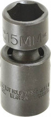Proto - 3/8" Drive 15mm Standard Universal Impact Socket - 6 Points, 2-3/32" OAL - Eagle Tool & Supply