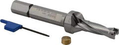 Iscar - 1-1/2" Max Drill Depth, 3xD, 1/2" Diam, Indexable Insert Drill - 2 Inserts, 5/8" Shank Diam, Straight Shank - Eagle Tool & Supply