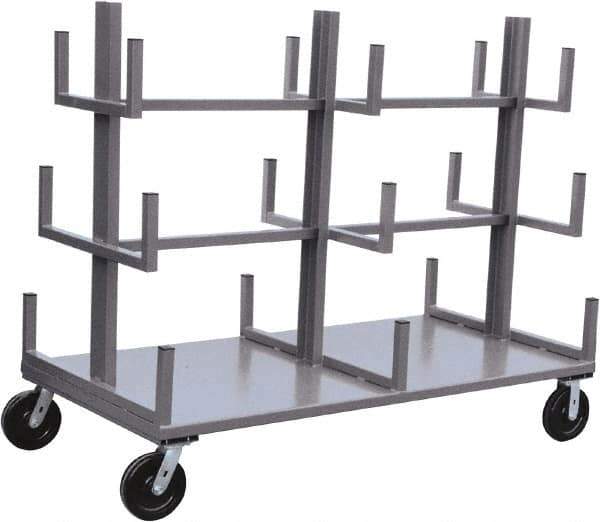Jamco - 4,000 Lb Capacity Bar & Pipe Truck - Steel Deck, 72" OAW, 11" Platform Height, Phenolic Casters - Eagle Tool & Supply