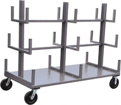 Jamco - 4,000 Lb Capacity Bar & Pipe Truck - Steel Deck, 72" OAW, 11" Platform Height, Phenolic Casters - Eagle Tool & Supply