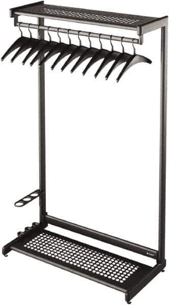 Quartet - 12 Hooks, 48" Long x 18-1/2" Deep, Steel Single Side Garment Rack - 61-1/2" High - Eagle Tool & Supply