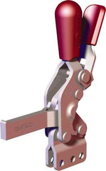 De-Sta-Co - 607 Lb Holding Capacity, Vertical Handle, Manual Hold Down Toggle Clamp - 66° Handle Movement, 75° Bar Opening, Solid Bar, Straight Base, Carbon Steel - Eagle Tool & Supply