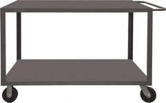 Durham - 4,000 Lb Capacity, 36" Wide x 48" Long x 37-1/2" High Heavy Duty Service Cart - 2 Shelf, Steel, 2 Rigid/2 Swivel Casters - Eagle Tool & Supply