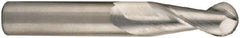 SGS - 3/8" Diam, 1" LOC, 2 Flute Solid Carbide Ball End Mill - Uncoated, Single End, 2-1/2" OAL, 3/8" Shank Diam, Spiral Flute - Eagle Tool & Supply