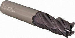 SGS - 5/8", 4 Flute, Single End, Solid Carbide, 0.03" Corner Radius End Mill - 3-1/2" OAL, Right Hand Flute, 1-1/4" LOC, Right Hand Cut - Eagle Tool & Supply