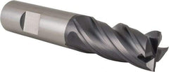 SGS - 3/4", 1-1/2" LOC, 3/4" Shank Diam, 4" OAL, 4 Flute, Solid Carbide Square End Mill - Single End, AlTiN Finish, Spiral Flute, Right Hand Cut, Right Hand Flute, Series Z1 - Eagle Tool & Supply