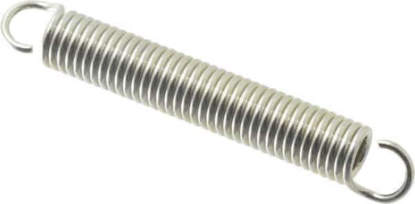 Gardner Spring - 1/4" OD, 8.5 Lb Max Load, 2.69" Max Ext Len, 0.037" Wire Diam Spring - 8 Lb/In Rating, 1-3/4" Free Length - Eagle Tool & Supply