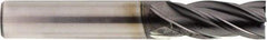 OSG - 3/32", 3/8" LOC, 1/8" Shank Diam, 1-3/4" OAL, 4 Flute, Solid Carbide Square End Mill - Single End, Diamond Finish, Spiral Flute, 30° Helix, Centercutting, Right Hand Cut, Right Hand Flute, Series 7040 - Eagle Tool & Supply